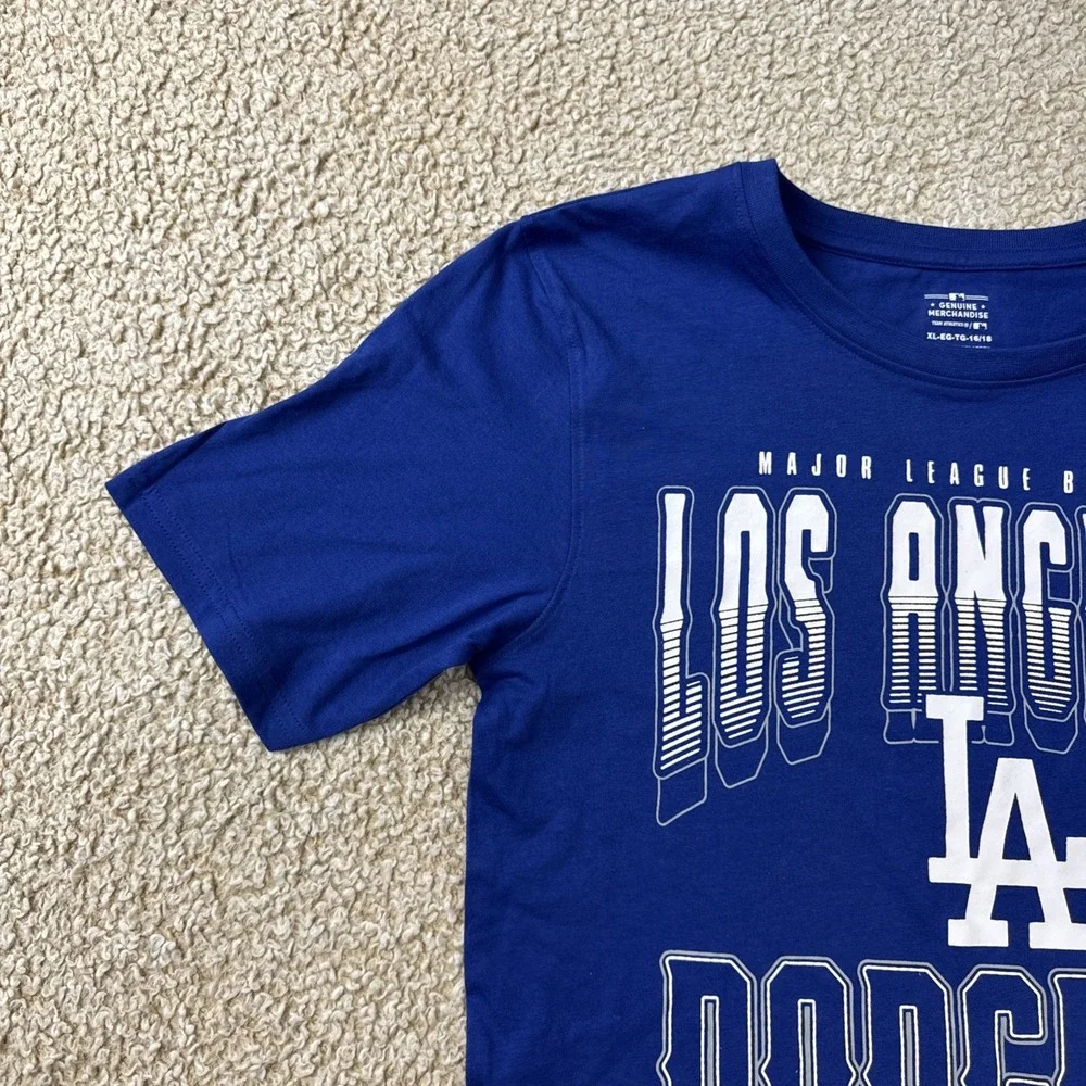 NWT MLB LA Dodgers Short Sleeve T-Shirt Boys XL (16/18) Genuine Merchandise NEW
